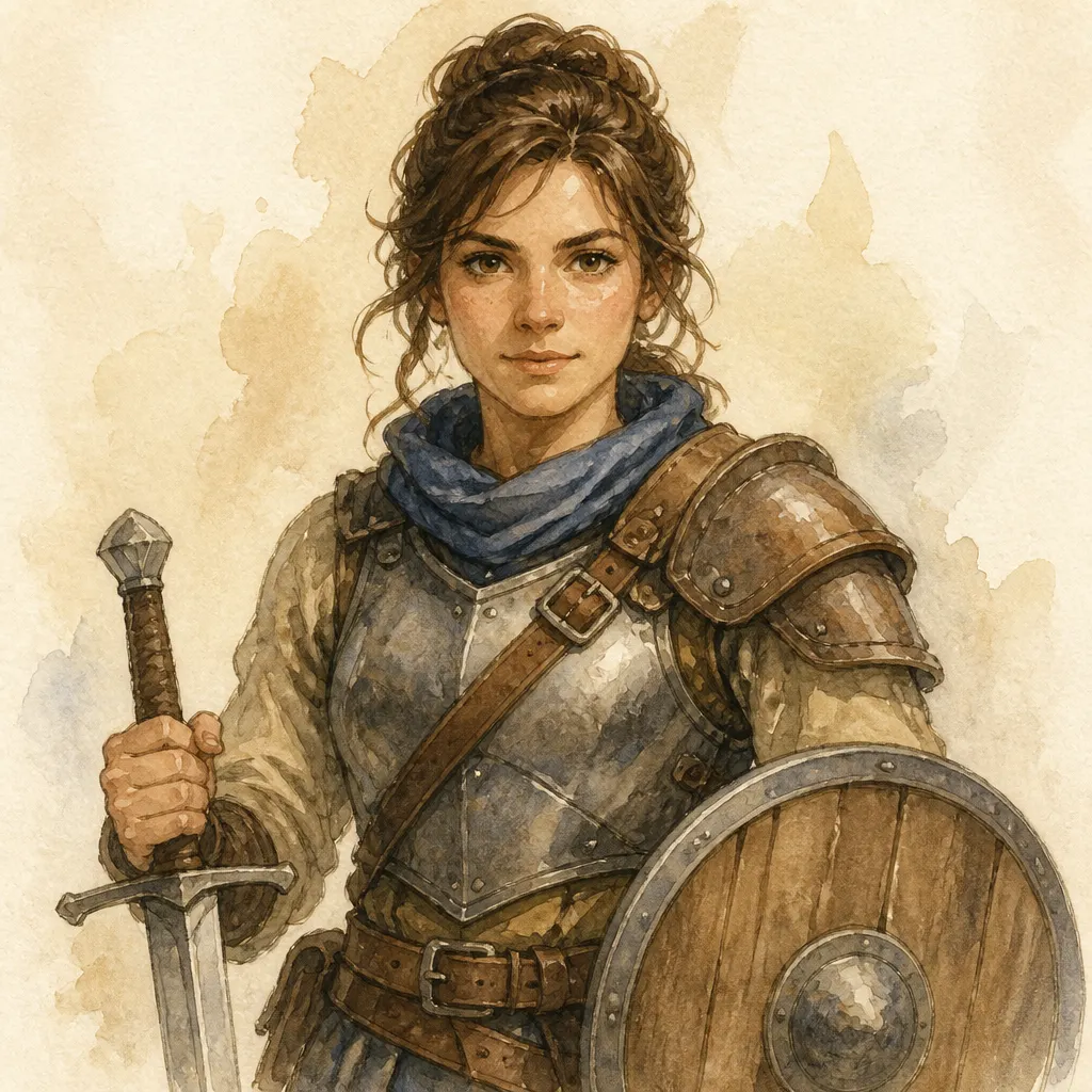 Watercolor D&D 5e character portrait